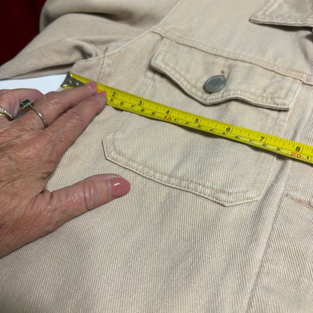 Blank NYC denim jacket in a beige/tan color size S - Picture 6 of 10